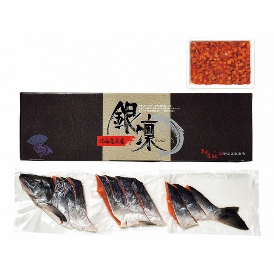 【北海道】知床産新巻鮭半身姿切身・いくら親子漬セット(受付期間は12月11日まで)