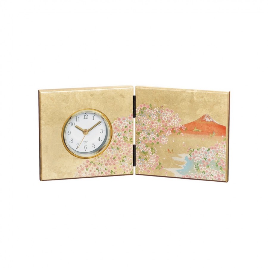 加賀箔 屏風時計 華富士