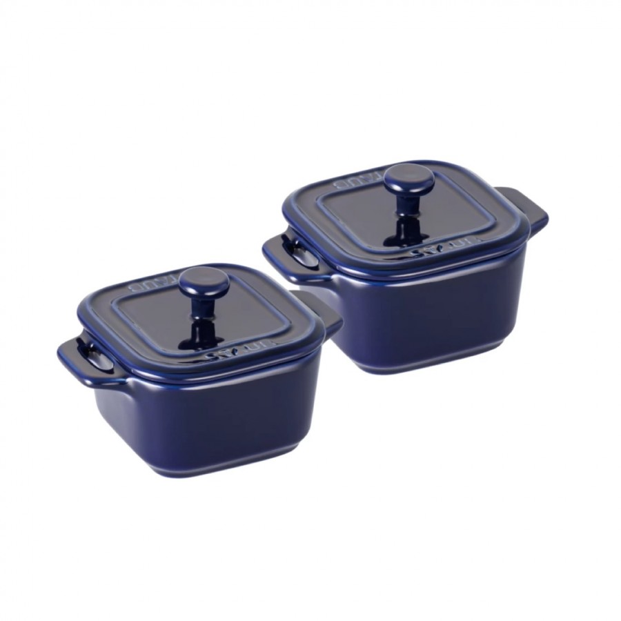 ストウブ  スクエアココットペアセット　ブルー