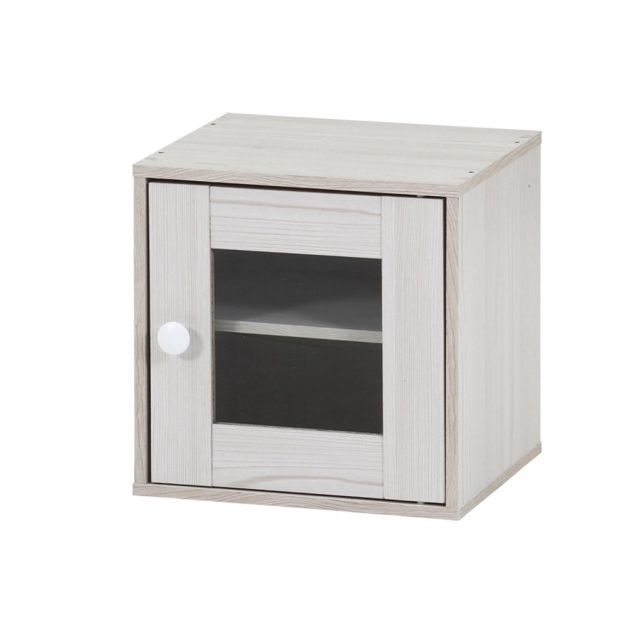 キューブボックス ガラス扉 ホワイトウォッシュ