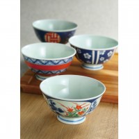 波佐見焼 染錦文様 飯碗揃