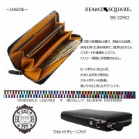BEAMZSQUARE レザーラウンド長財布　ブラック