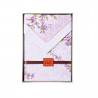 四方額付き洗える綿毛布（毛羽部分）　パープル