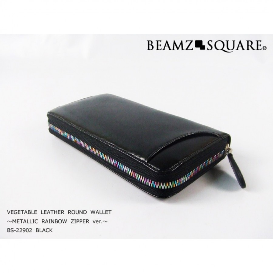 BEAMZSQUARE レザーラウンド長財布　ブラック