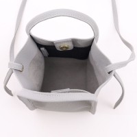 シュリンクフェイクレザー シンプル2WAY トートバッグ　Lグレー