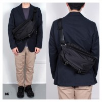 A5ノート対応撥水スリングショルダーバッグ BK
