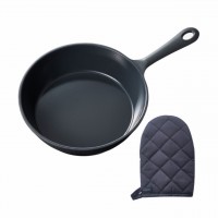 アルミスキレット･ミトンセット　ネイビーグレー