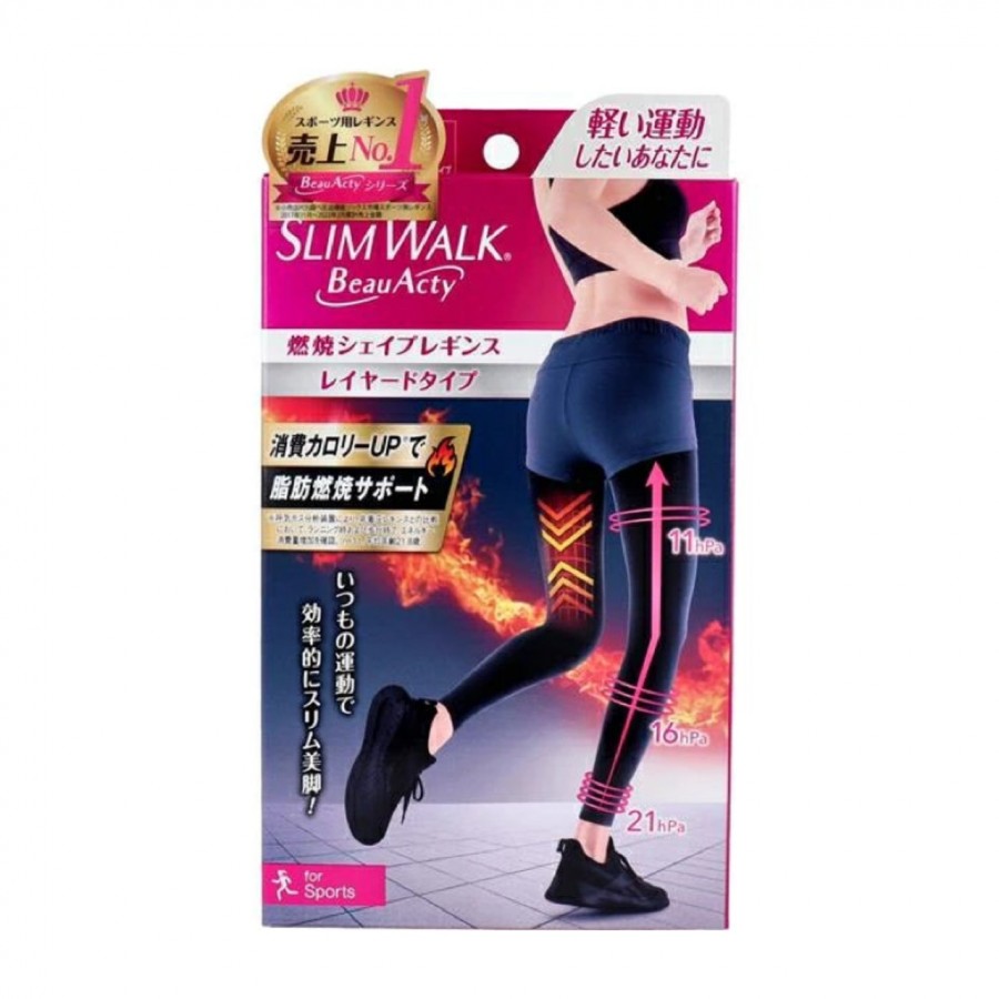 スリムウォーク ビューアクティ 燃焼シェイプレギンス ブラック M-Lサイズ