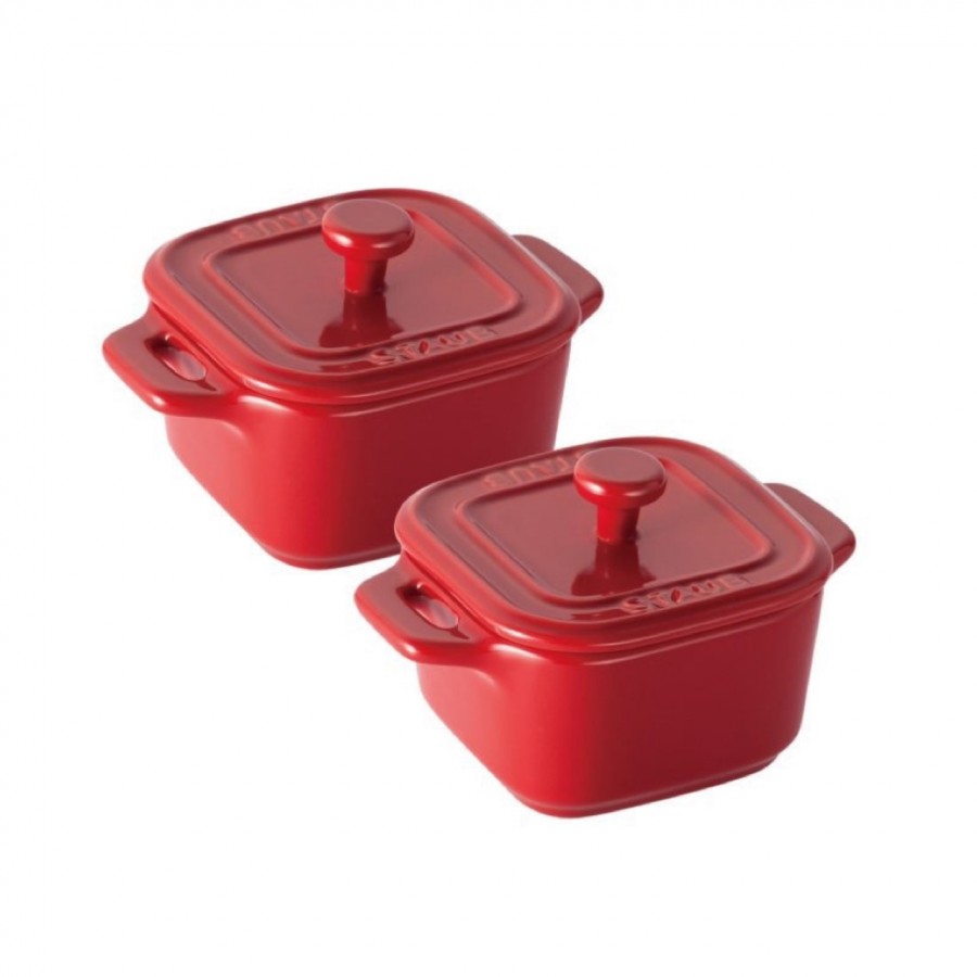 ストウブ  スクエアココットペアセット　チェリー