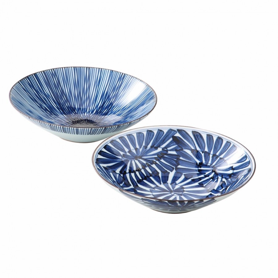 波佐見焼 古染紋 手描き多用鉢ペア