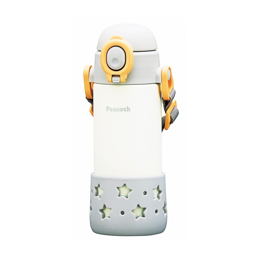 ピーコック ベビーストローマグ ベルト付 400ml スターグレー (1歳頃から使えるベビー用水筒)