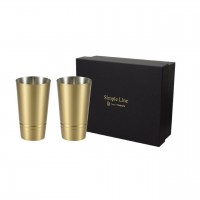 食楽工房 シンプルライン真鍮製タンブラー330mペア
