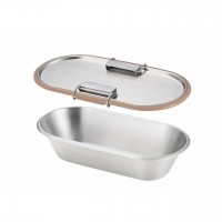 ステンレスコンテナ ストッパー付 ブラウン