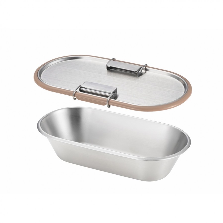 ステンレスコンテナ ストッパー付 ブラウン