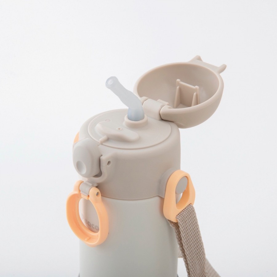 ピーコック ベビーストローマグ ベルト付 400ml スターグレー (1歳頃から使えるベビー用水筒)