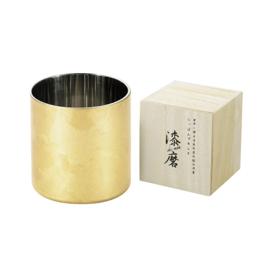 漆磨 箔衣 二重ロックカップ（木箱入）