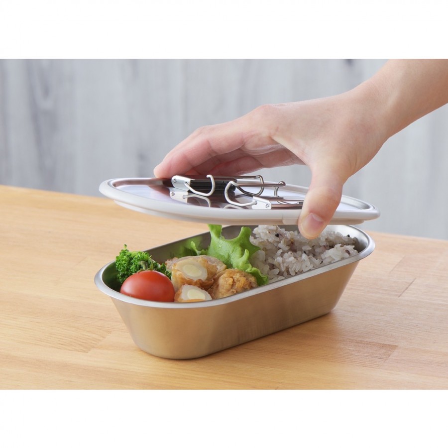 ステンレスコンテナ ストッパー付 グレー