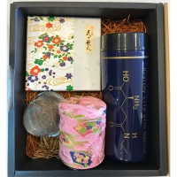 【京都府】ふるっ茶･抹茶缶･和菓子セット(紺)