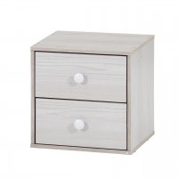 キューブボックス 引出2段 ホワイトウォッシュ