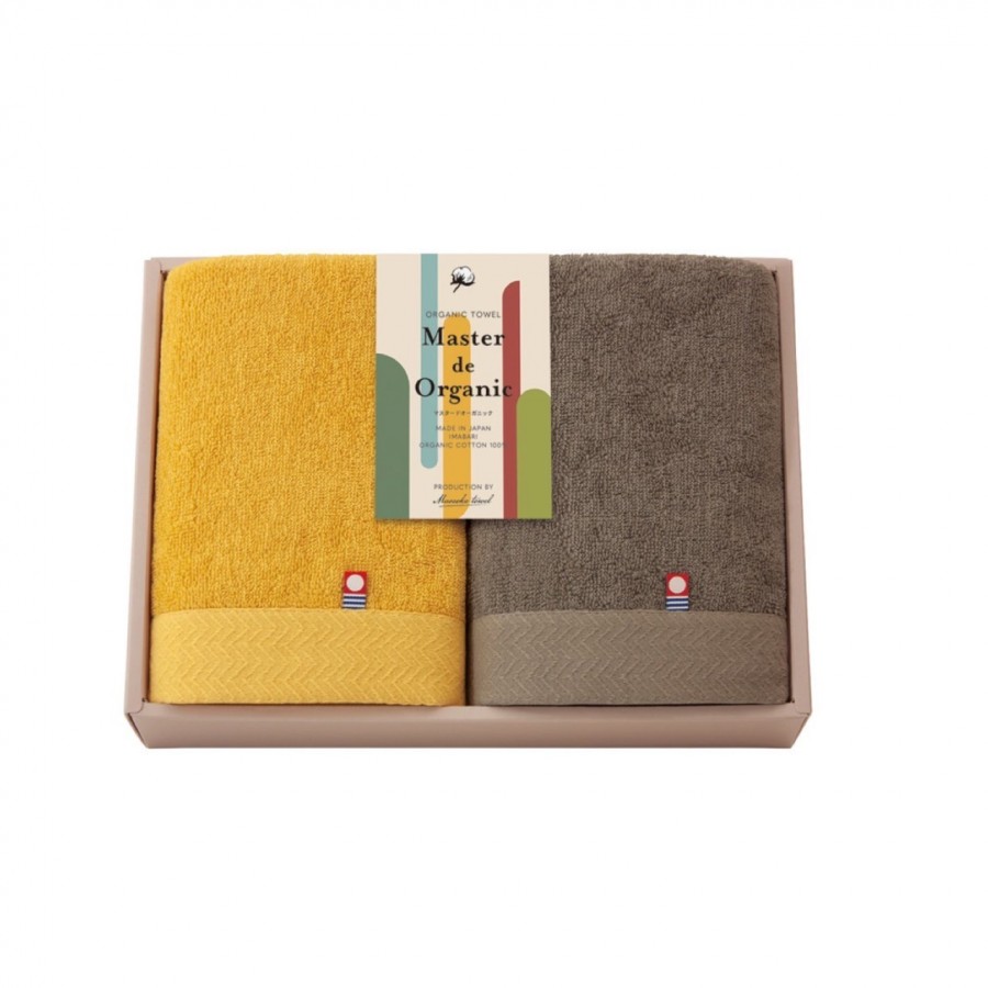 今治  オーガニックフェイスタオル2P　マスタードオーガニック