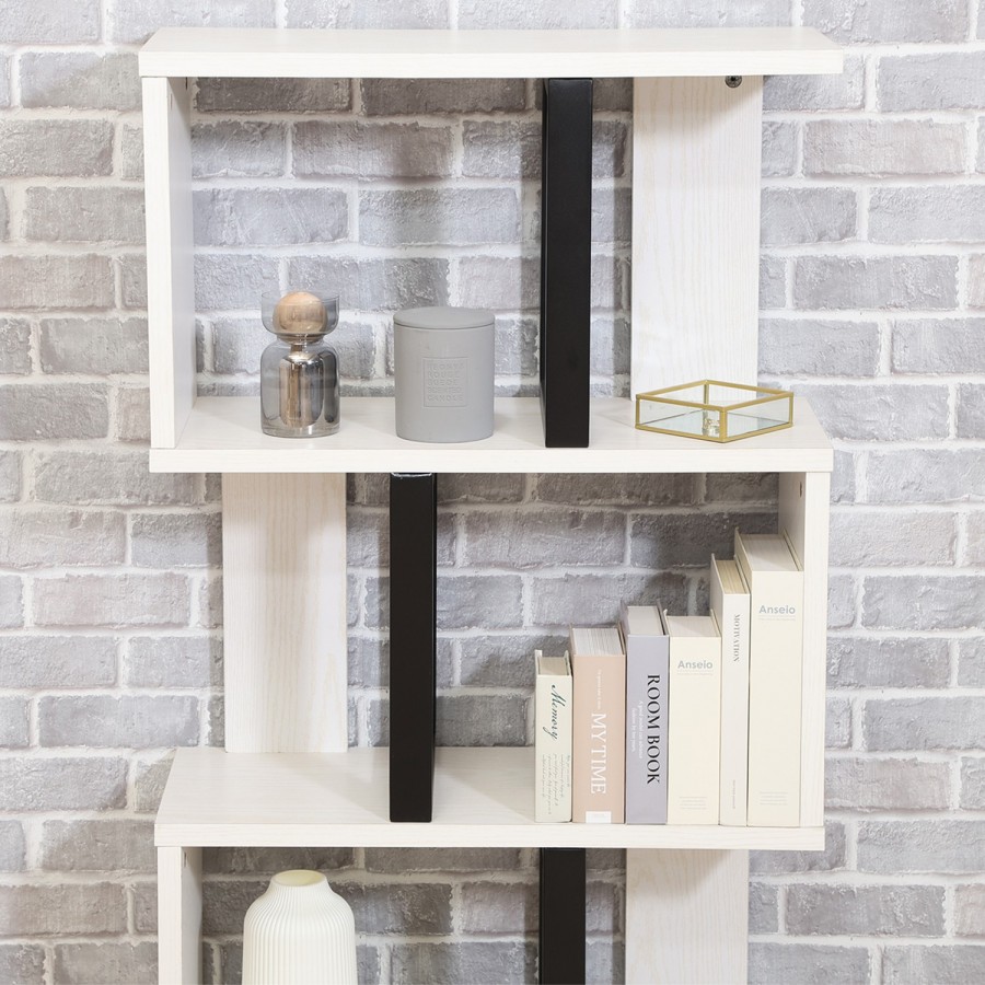 S字ディスプレイラック 3段 オークWH