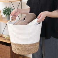 鉢カバー コットン/ガマ 10号　アイボリー