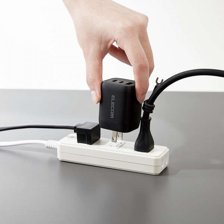 ELECOM　AC&USB充電器65W　ブラック