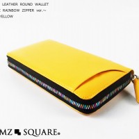 BEAMZSQUARE レザーラウンド長財布　イエロー