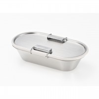 ステンレスコンテナ ストッパー付 グレー