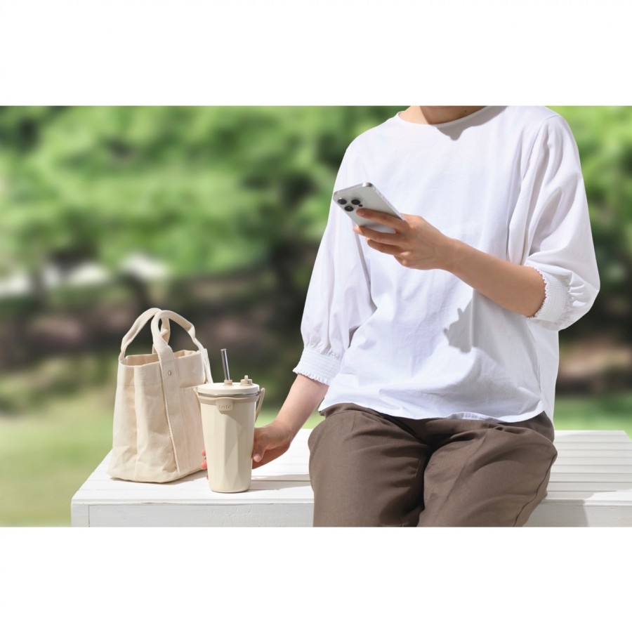 ストロー付2Wayタンブラー570ml アイボリー