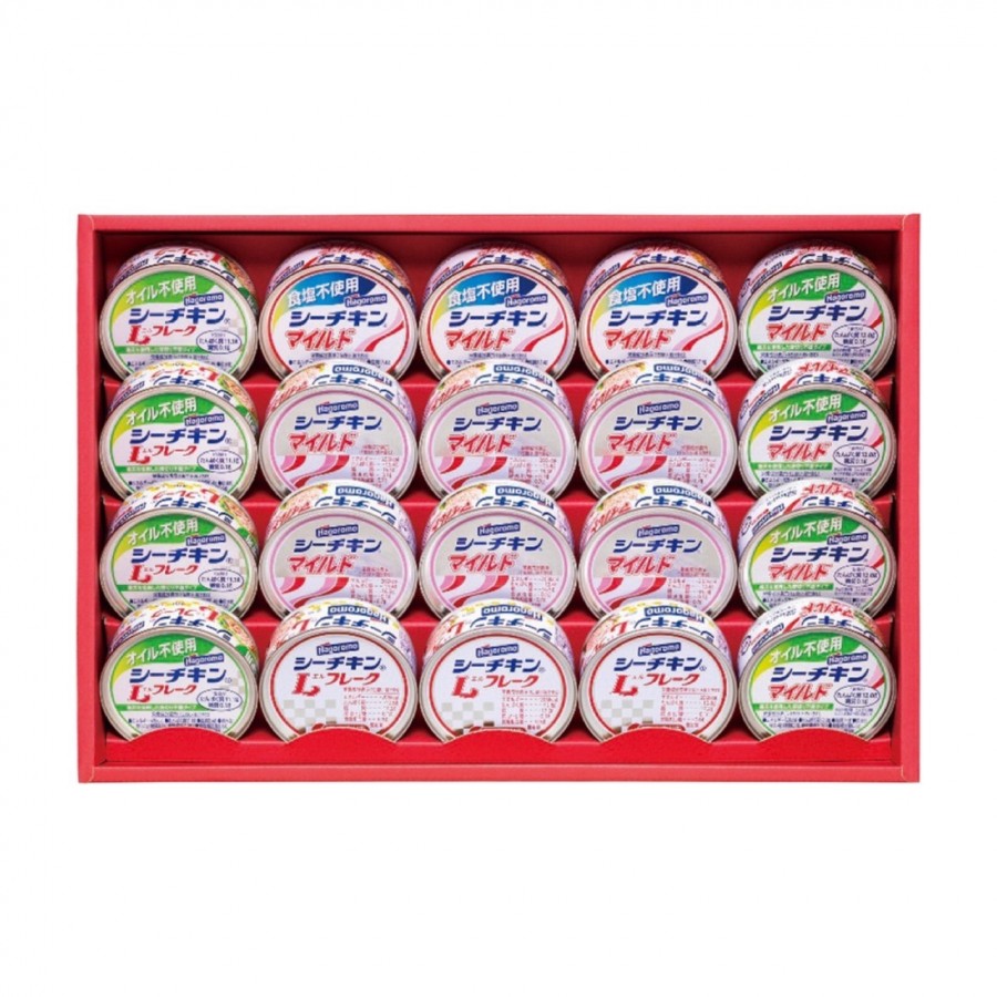 はごろもフーズ　シーチキンギフト（オイル不使用Lフレーク、オイル不使用マイルド各4缶、Lフレーク、食塩不使用マイルド各3缶、マイルド6缶)