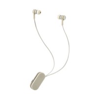ワイヤレスイヤホン Bluetooth5.0 両耳 コードあり 巻き取り式 クリップ付　ストーンホワイト