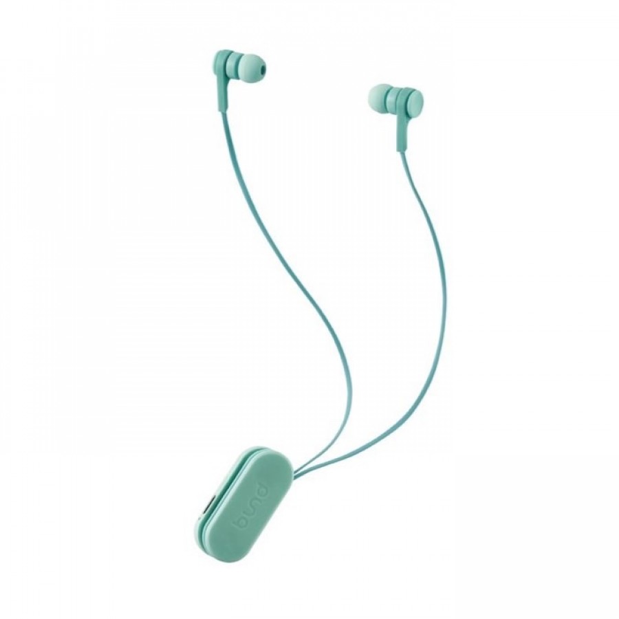 ワイヤレスイヤホン Bluetooth5.0 両耳 コードあり 巻き取り式 クリップ付　サックスブルー