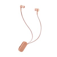 ワイヤレスイヤホン Bluetooth5.0 両耳 コードあり 巻き取り式 クリップ付　シェルピンク