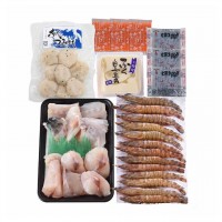 「関とら本店」 ふくちり鍋と車海老刺身の福満喫セット