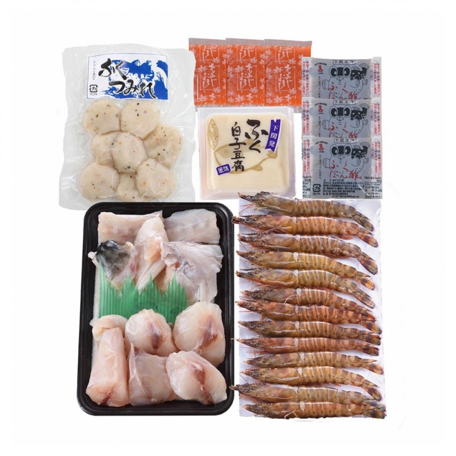 「関とら本店」 ふくちり鍋と車海老刺身の福満喫セット