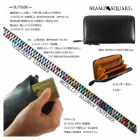 BEAMZSQUARE レザーラウンド長財布　ブラック