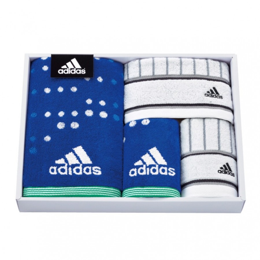 adidas　ブルー（スポーツタオル×フェイスタオル×タオルチーフ）