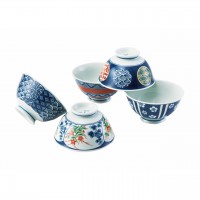 波佐見焼 染錦文様 飯碗揃