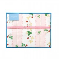 ウェッジウッド　ワイルドストロベリー綿毛布（毛羽部分）　ピンク