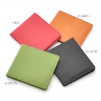 【日本製財布】バンタンレザー2つ折財布　キャメル