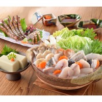 「関とら本店」 ふくちり鍋と車海老刺身の福満喫セット