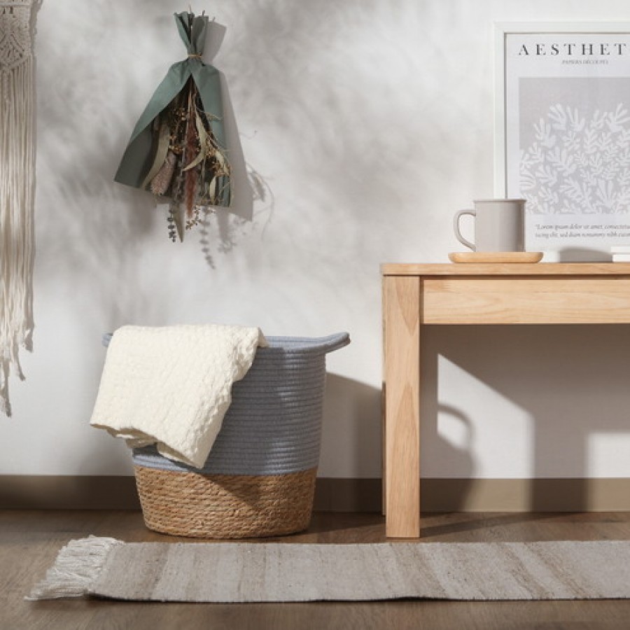 鉢カバー コットン/ガマ 10号　グレー