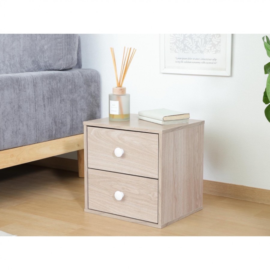 キューブボックス 引出2段 アッシュグレー