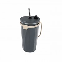 ストロー付2Wayタンブラー570ml　チャコール